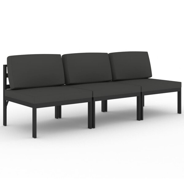 Canapé de jardin meuble extérieur 3 places avec coussins aluminium anthracite 02_0013222