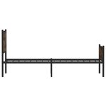 vidaXL Cadre de lit en métal sans matelas chêne fumé 90x190 cm