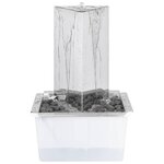 vidaXL Fontaine de jardin et pompe Acier inoxydable 76 cm Triangulaire