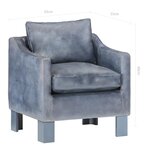 vidaXL Chaise cabriolet Gris cuir véritable