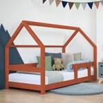 Lit cabane enfant TERY 120 x 190 rouge brique