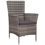 vidaXL Salon de jardin 7 Pièces avec coussins Résine tressée Gris