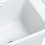vidaXL Lavabo pour montage murale blanc 50x35x24 cm résine