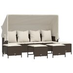 vidaXL Salon de jardin avec coussins 5 Pièces marron résine tressée