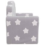 vidaXL Canapé enfants 2 places gris clair avec étoiles peluche douce
