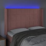 vidaXL Tête de lit à LED Rose 147x16x118/128 cm Velours