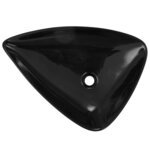 vidaXL Évier triangulaire Céramique Noir 645 x 455 x 115 mm