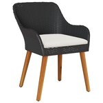 vidaXL Ensemble de salle à manger de jardin 7 pièces en poly rattan noir