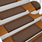 vidaXL Tapis d'escalier 15 Pièces 65x21x4 cm Marron