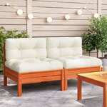 vidaXL Canapé de jardin sans accoudoirs coussins 2 Pièces bois massif pin