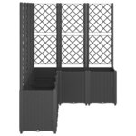 vidaXL Jardinière avec treillis noir 160x120x140 cm PP