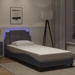vidaXL Cadre de lit avec LED sans matelas gris 100x200 cm