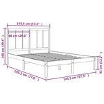 vidaXL Cadre de lit Bois de pin massif 140x190 cm