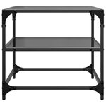 vidaXL Table basse avec dessus en verre noir 50x50x45 cm acier