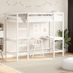 vidaXL Lit superposé sans matelas blanc 90x190 cm bois de pin massif