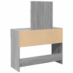vidaXL Coiffeuse avec LED sonoma gris 100x40x130 cm
