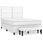 vidaXL Sommier à lattes de lit avec matelas Blanc 140x200cm Similicuir