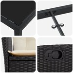 vidaXL Ensemble de jardin 5 pièces avec coussins Noir Rattan Poly