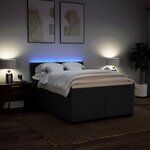 vidaXL Sommier à lattes de lit avec matelas Noir 160x200 cm Tissu