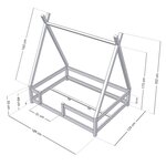 Lit cabane enfant NAKANA 120 x 180 vert pétrole