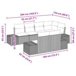 vidaXL Ensemble de Canapé de Jardin 7 Pièces avec Coussins Noir en Rotin Synthétique