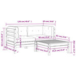 vidaXL Canapé de jardin avec coussins et repose-pied 2 places