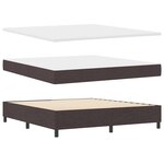 vidaXL Lit à sommier de la marque avec matelas et LED Marron foncé 180x200 cm en tissu