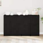 Buffets vidaXL 3 Pièces Bois d'ingénierie Noir