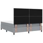 vidaXL Lit avec Sommier et Matelas Gris Clair Super King Tissu