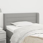 vidaXL Tête de lit avec oreilles Gris clair 83x16x78/88 cm Tissu