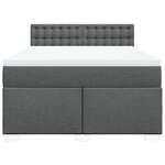 vidaXL Sommier à lattes de lit avec matelas Gris foncé 140x200cm Tissu