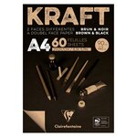 Bloc kraft noir a4 - 60 feuilles - 90g - clairefontaine