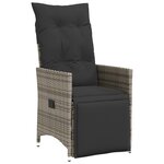 vidaXL Ensemble de salle à manger de jardin 7 pièces avec coussins en gris poly rattan