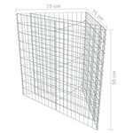 vidaXL Lit surélevé à gabion Acier galvanisé 75x75x50 cm
