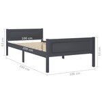 vidaXL Cadre de lit sans matelas bois massif de pin gris 100x200 cm