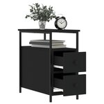 vidaXL Tables de chevet 2 Pièces noir 30x60x60 cm bois d’ingénierie