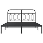 vidaXL Cadre de lit métal avec tête de lit noir 135x190 cm
