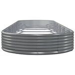 vidaXL Lit surélevé de jardin Acier enduit de poudre 523x140x36cm gris