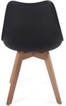 Lot de 2 chaises de salle à manger scandinaves assise rembourré pieds en bois hêtre rétro chaise pour salon chambre cuisine bureau noir 01_0000540
