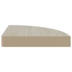 vidaXL Étagères d'angle murales 4 Pièces Chêne et blanc 35x35x3 8 cm MDF