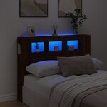 vidaXL Tête de lit à LED chêne marron 140x18 5x103 5cm bois ingénierie