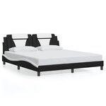 vidaXL Cadre de lit avec lumières LED noir blanc 180x200 cm similicuir
