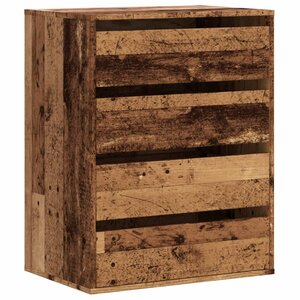vidaXL Commode d'angle vieux bois 60x41x76 cm bois d'ingénierie