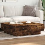 vidaXL Table basse Chêne fumé 90x90x28 cm Bois d'ingénierie