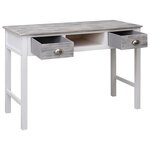 Bureau table poste de travail meuble d'ordinateur informatique étude 110 x 45 x 76 cm bois gris 02_0023821