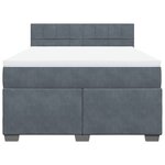 vidaXL Sommier à lattes de lit et matelas Gris foncé 160x200cm Velours