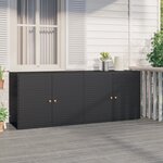 vidaXL Armoire de rangement jardin Noir 198x55 5x80 cm Résine tressée