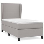 vidaXL Sommier à lattes de lit avec matelas Gris clair 80x200 cm Tissu