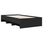 vidaXL Cadre de lit noir 90x200 cm bois d'ingénierie
