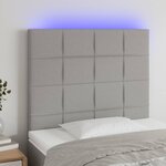 vidaXL Tête de lit à LED Gris clair 80x5x118/128 cm Tissu